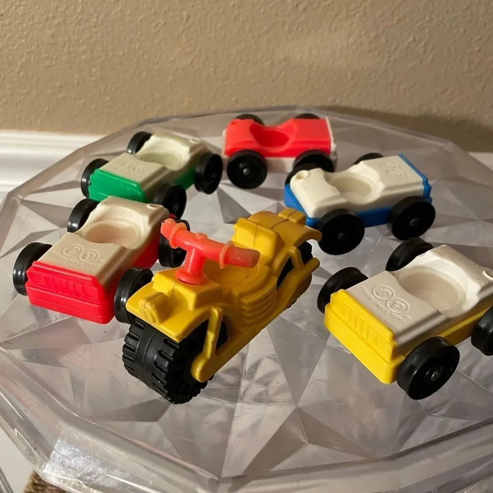 1970’s Fisher Price Vehicles 5 Cars 1 Motorcycle